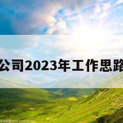 公司2023年工作思路