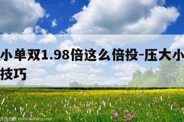 押大小单双1.98倍这么倍投-压大小单双稳赢技巧