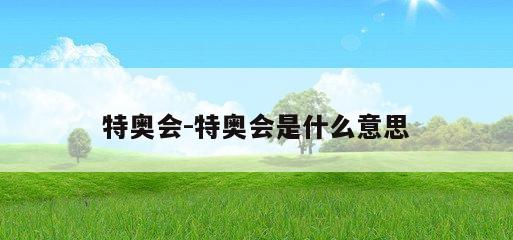 特奥会-特奥会是什么意思